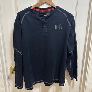 Harley-Davidson Long Sleeved 1/4 Cotton Shirt Large